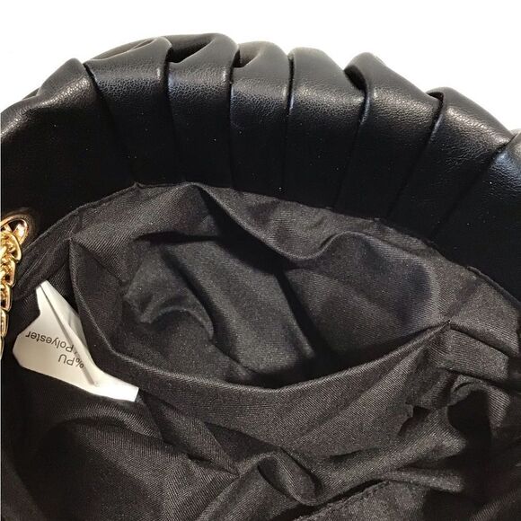 Anthropologie Black Faux Leather Convertible Handbag New - Picture 6 of 12